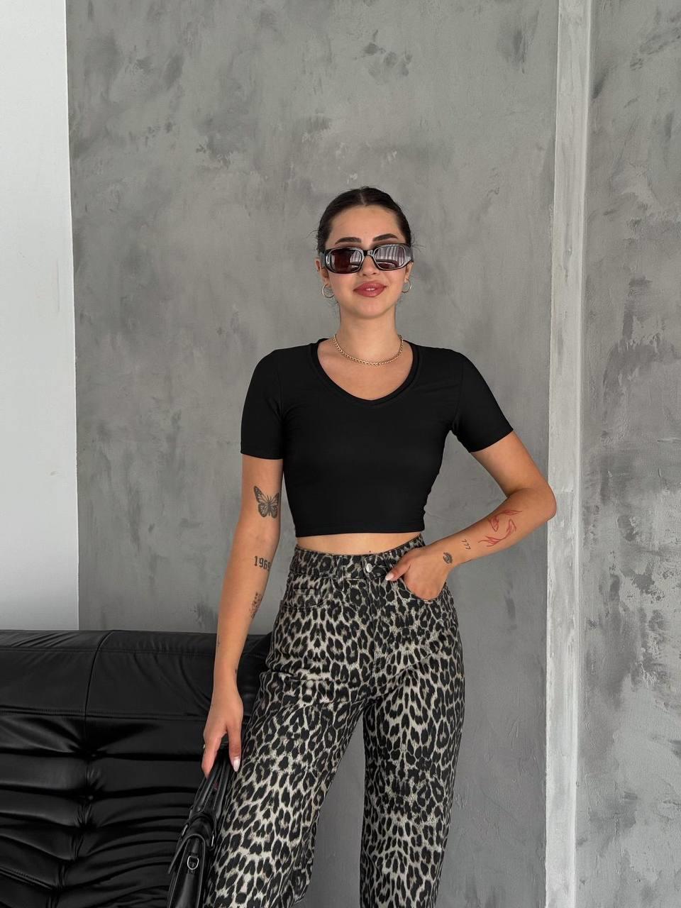 V YAKA OTOBAN CROP-1378 - SİYAH