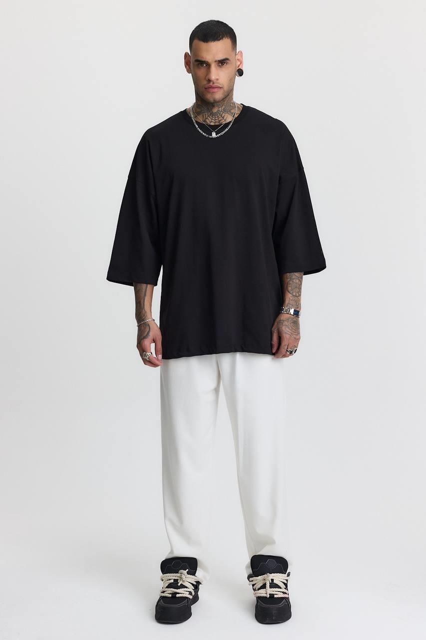 FAKİR KOL BASIC T-SHIRT-3005 - SİYAH