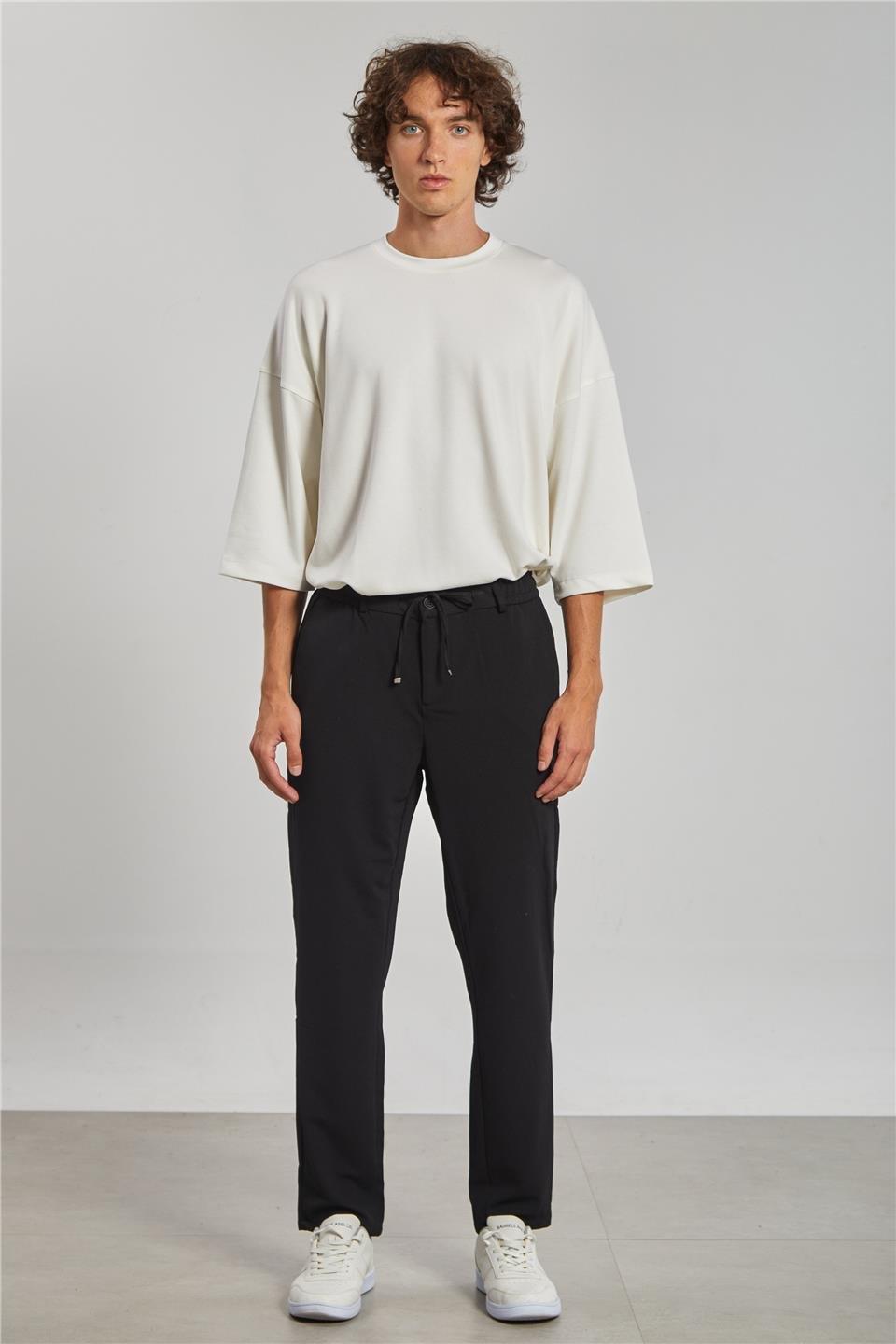 Fleto cep jogger pantolon-7002 - Siyah