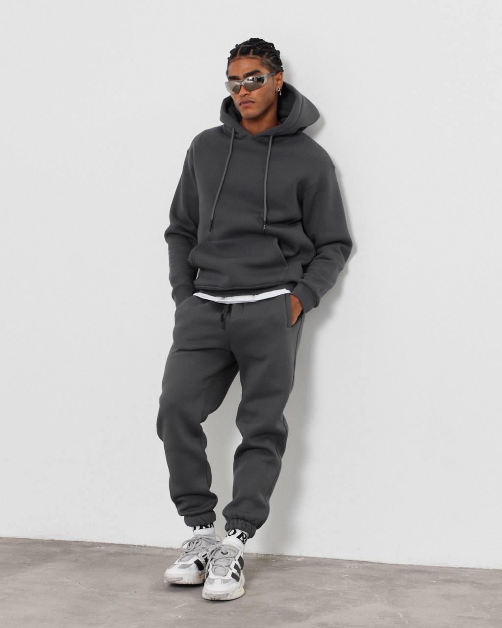KANGURU CEPLİ KAPŞONLU SWEATSHIRT-2002 - FÜME
