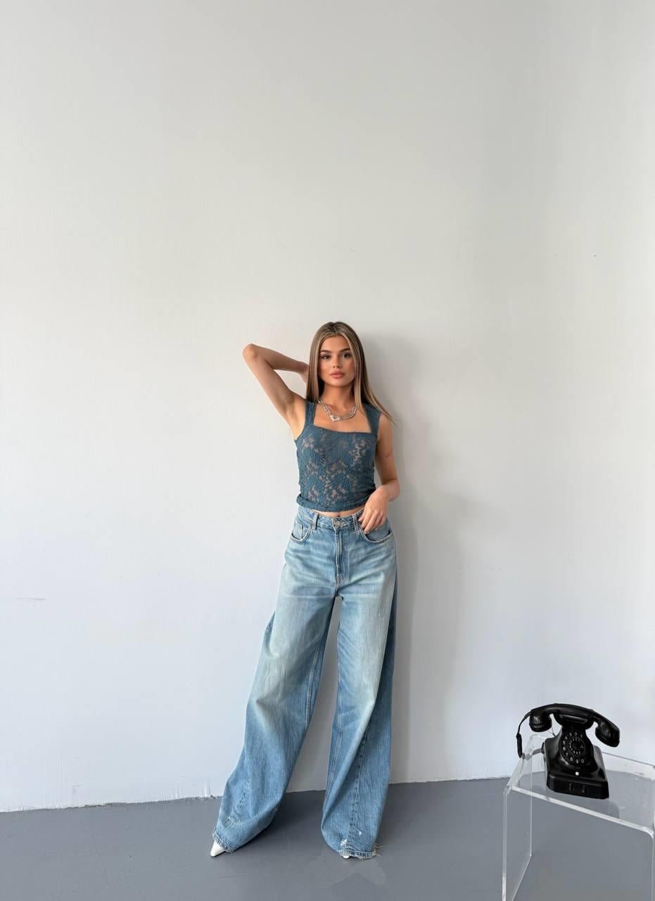 KARE YAKA DANTEL CROP-2465 - PETROL