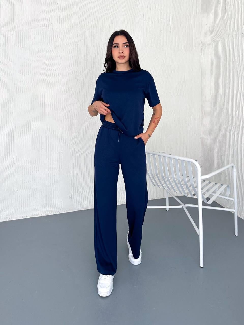 OYSHO PANTOLON T-SHIRT TAKIM-1934 - LACİVERT