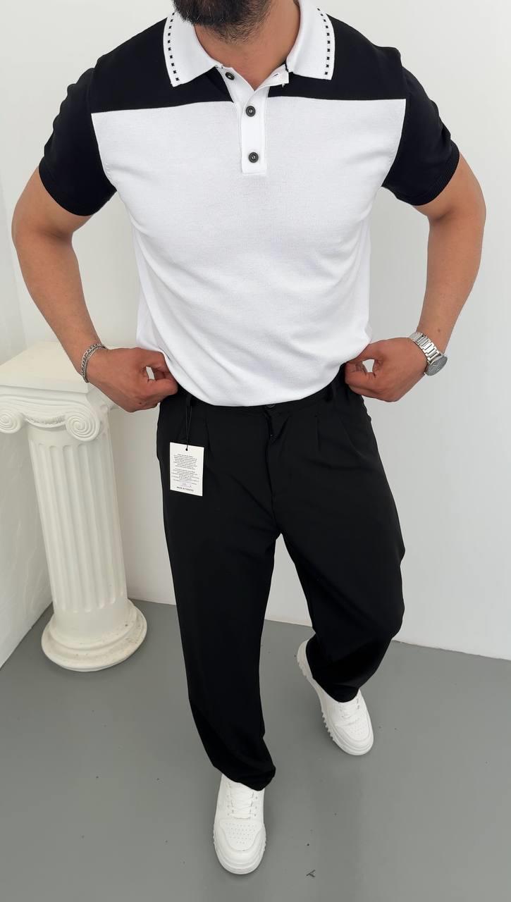 POLO YAKA DÜĞMELİ TRİKO-B-059 - BEYAZ