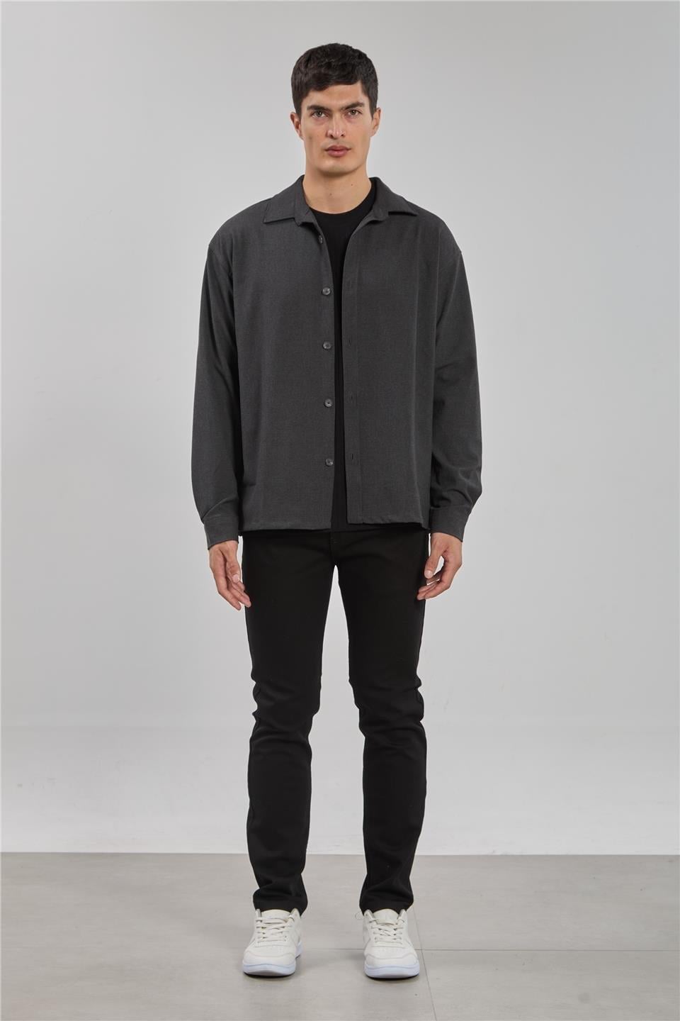 Regular fit gömlek-1190 - Antrasit