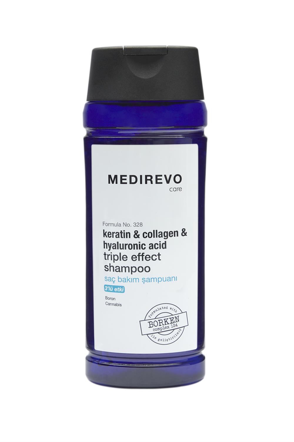 MEDIREVO -  Formula No.328 - Bor, Kenevir Tohumu Yağı, Keratin, Kolajen, Hyaluronik Asit'li Saç Bakım Şampuanı