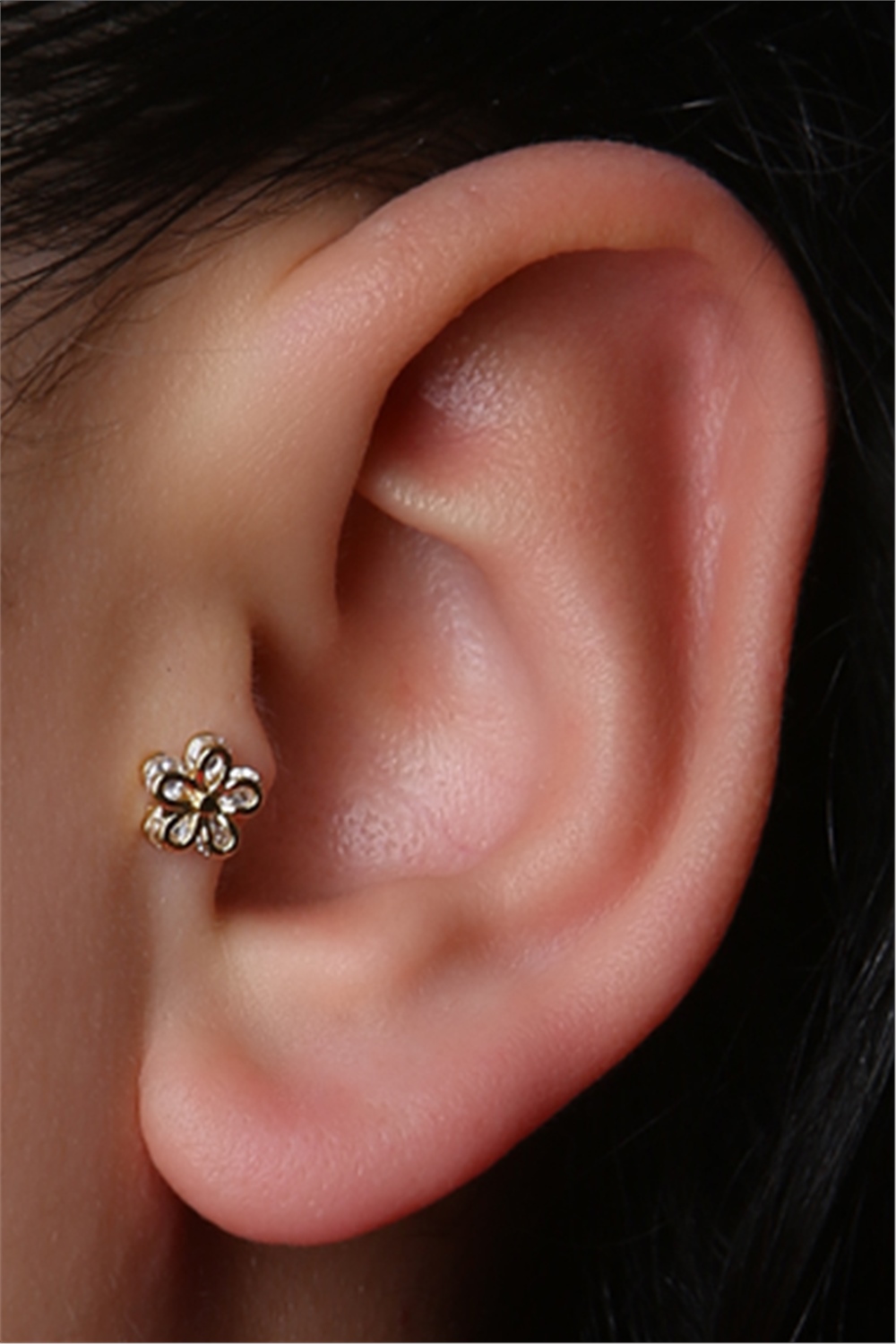 3 Boyutlu Çiçek Gold Piercing