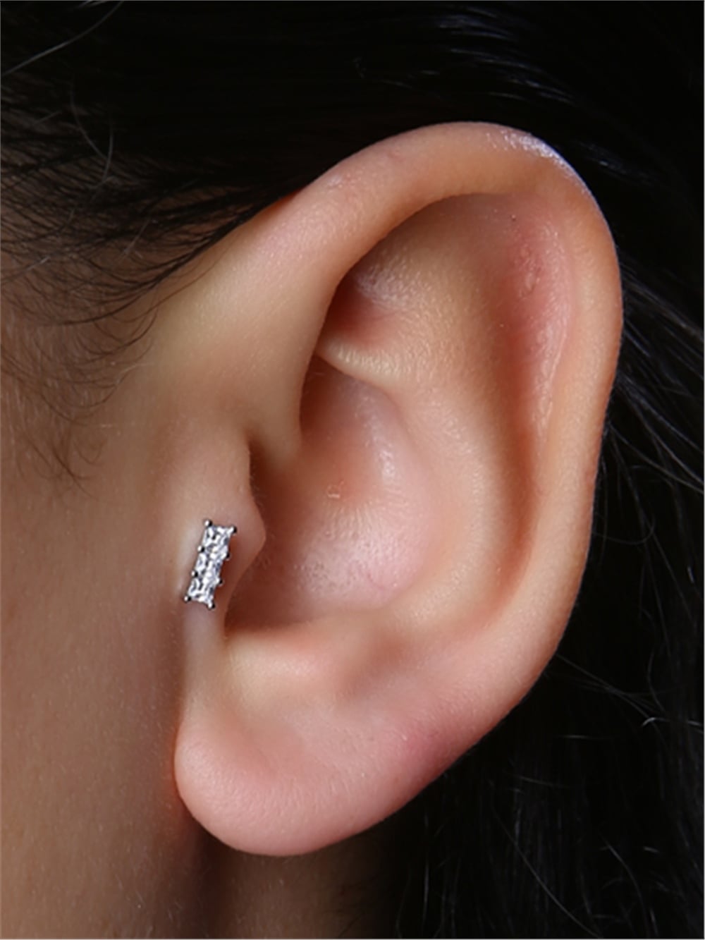 3 Kare Baget Silver Piercing 