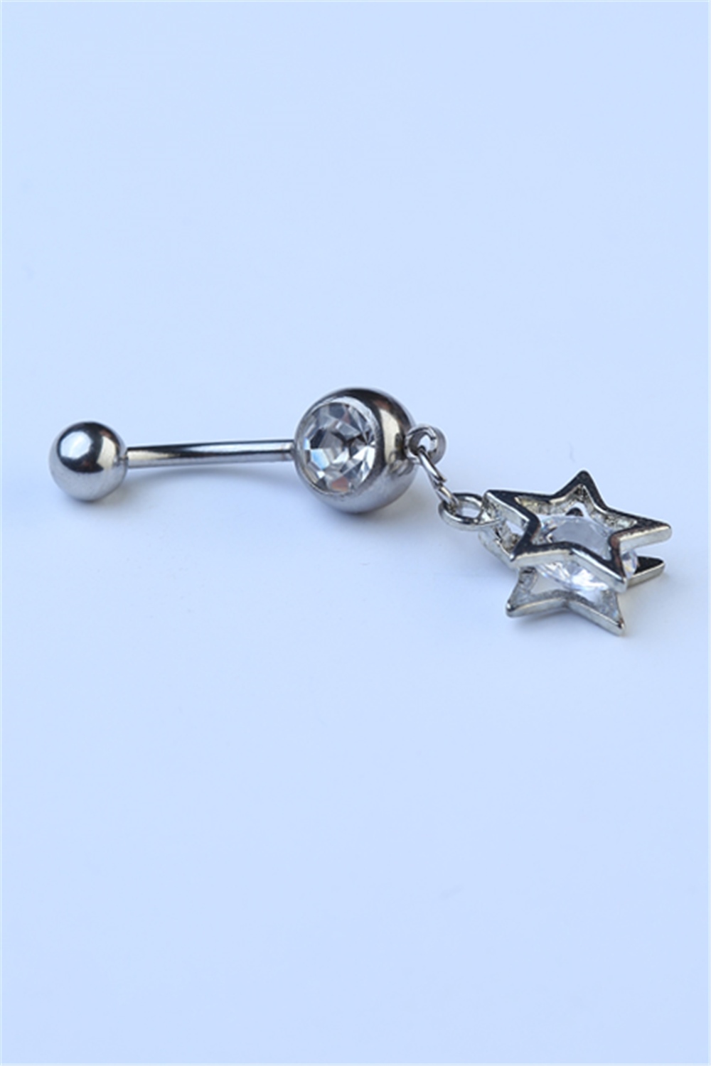 3D Sallantı Yıldız Göbek Silver Piercing