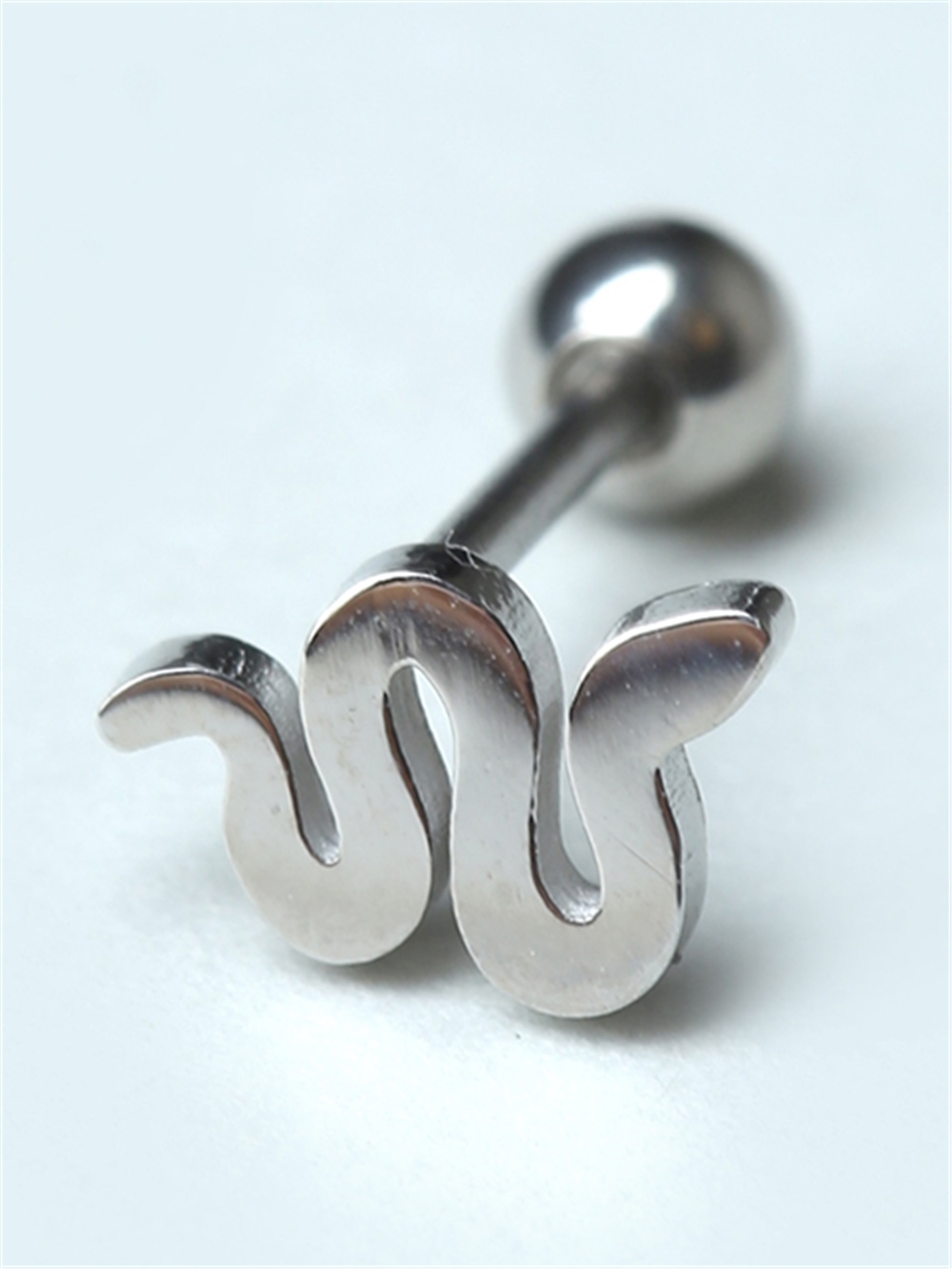 Basık Yılan Model Silver Piercing