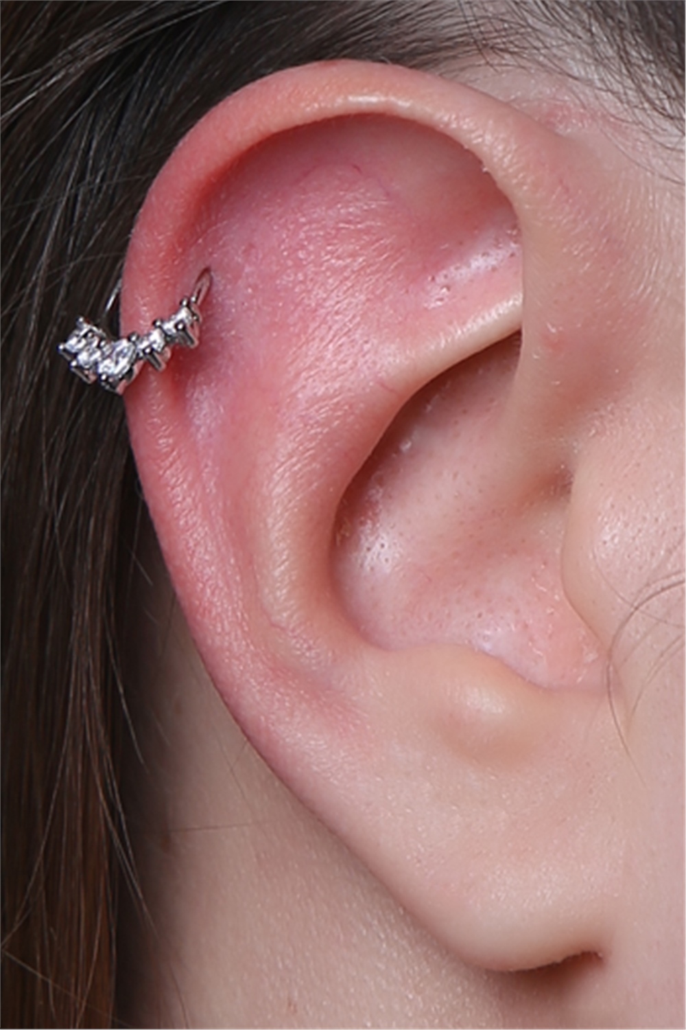 Beş Taş Sıkıştırmalı Halka Silver Piercing