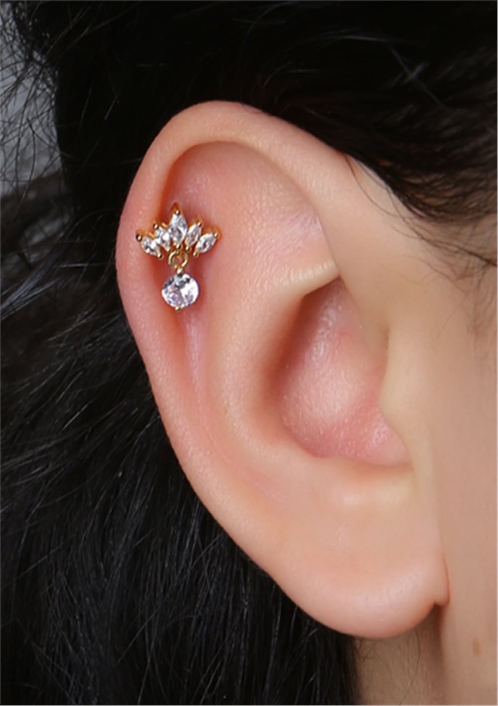 Beşli Markiz Sallantı Gold Piercing