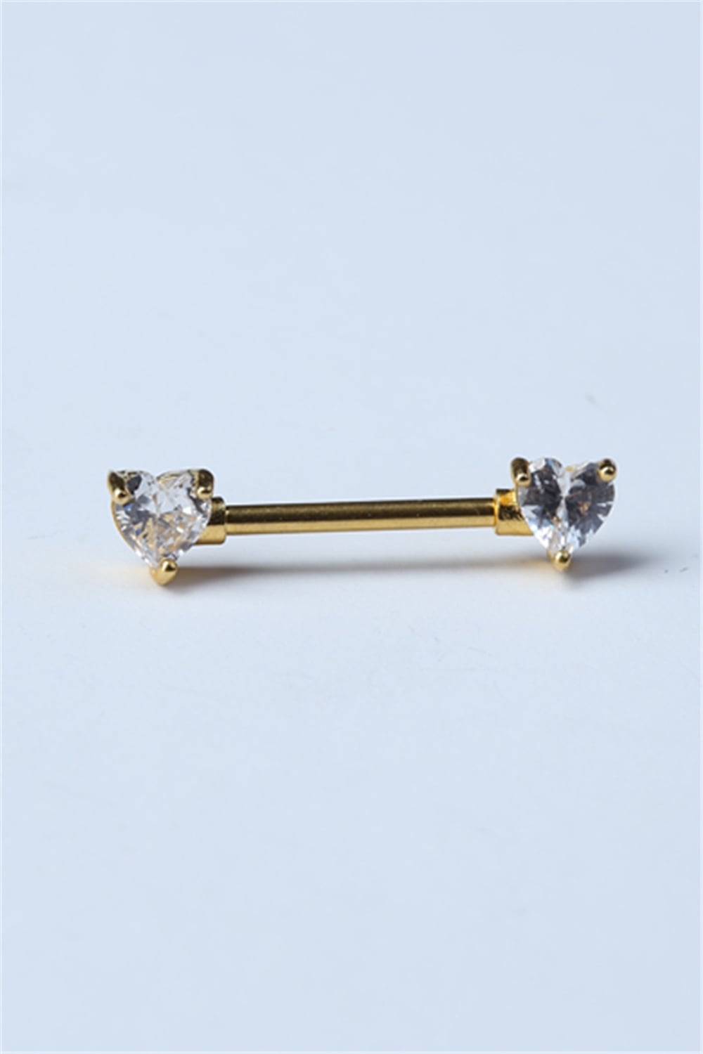 Beyaz Kalpli Taş Nipple Gold Piercing