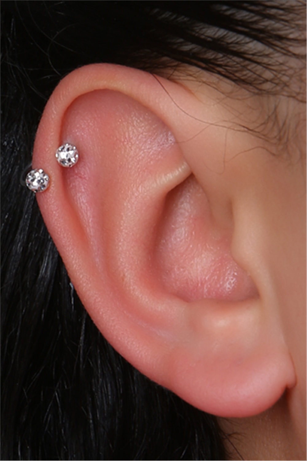 Disco Yarımay Silver Piercing