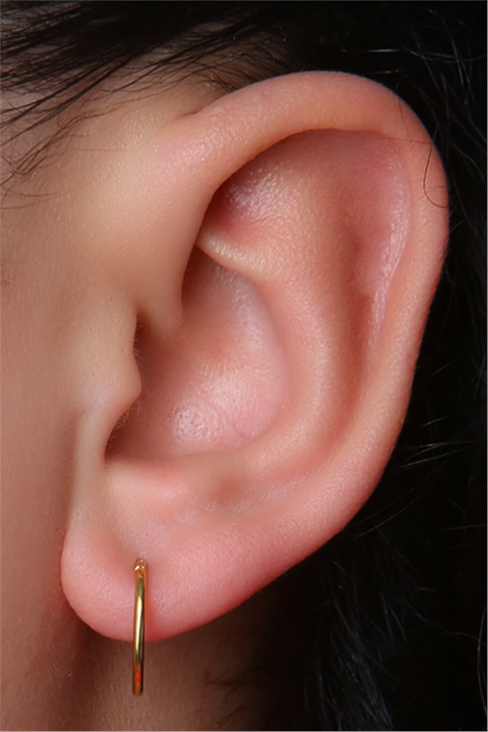 Düz Gizli Kilit Büyük Boy Halka Gold Piercing