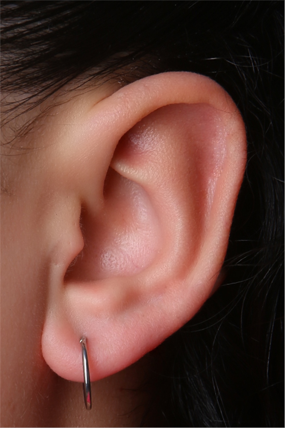 Düz Gizli Kilit Büyük Boy Halka Silver Piercing