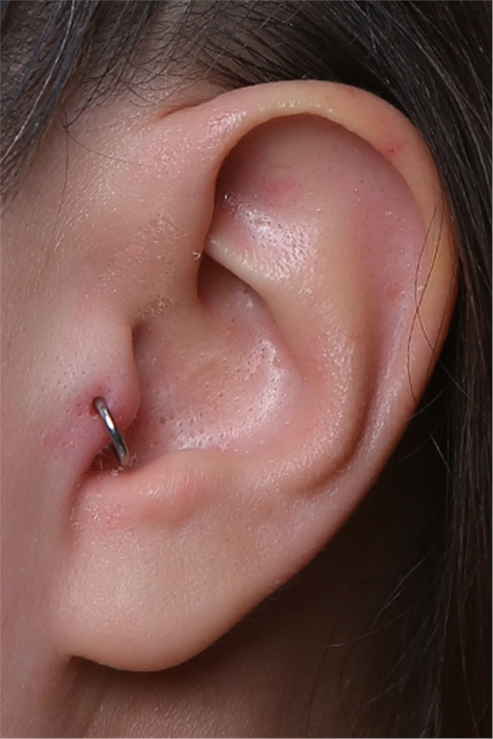 Düz Gizli Kilit Halka Mini Boy Silver Piercing