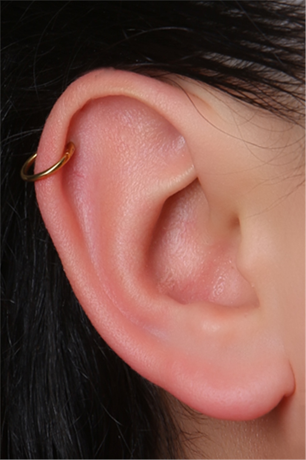Düz Gizli Kilit Küçük Boy Halka Gold Piercing
