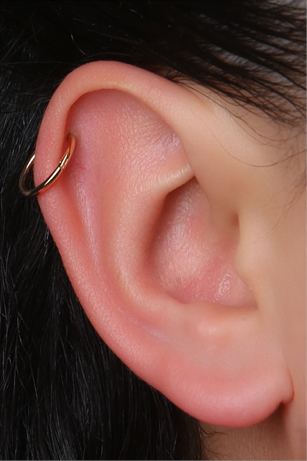 Düz Gizli Kilit Orta Boy Halka Gold Piercing