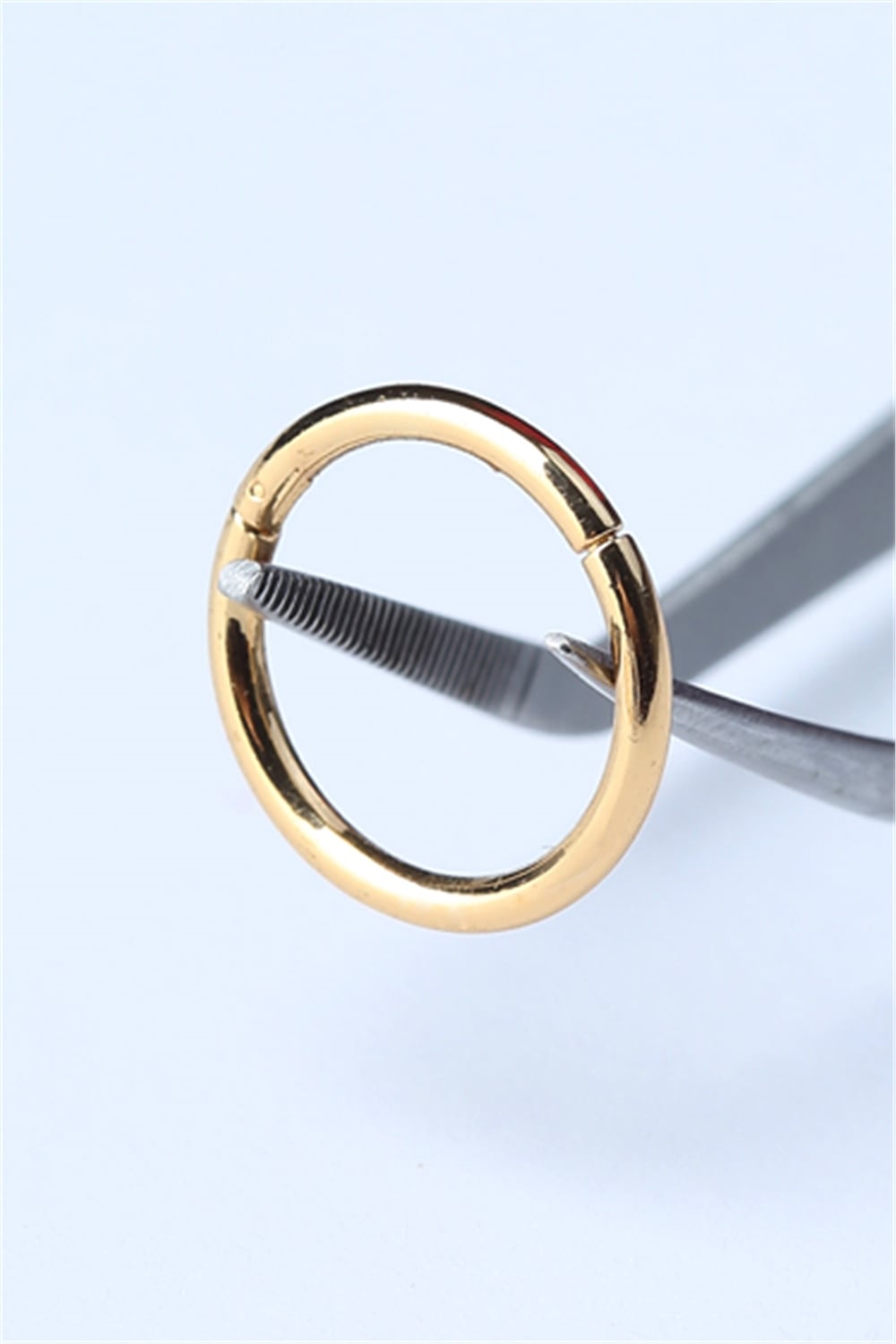Düz Gizli Kilit Orta Boy Halka Gold Piercing