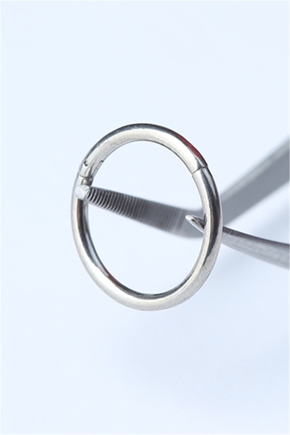 Düz Gizli Kilit Orta Boy Halka Silver Piercing