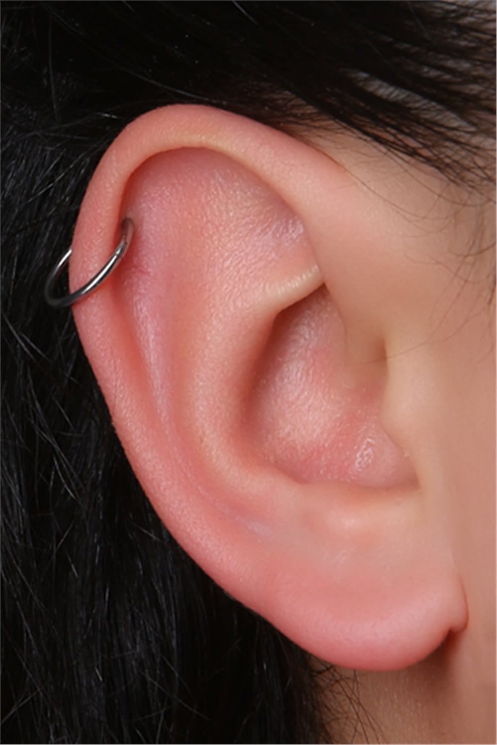 Düz Gizli Kilit Orta Boy Halka Silver Piercing