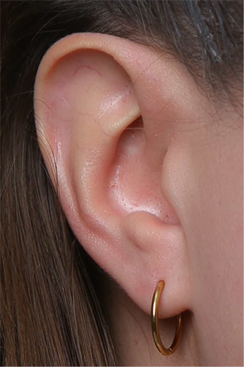 Düz Küpe (İnce) Büyük Boy Gold Piercing