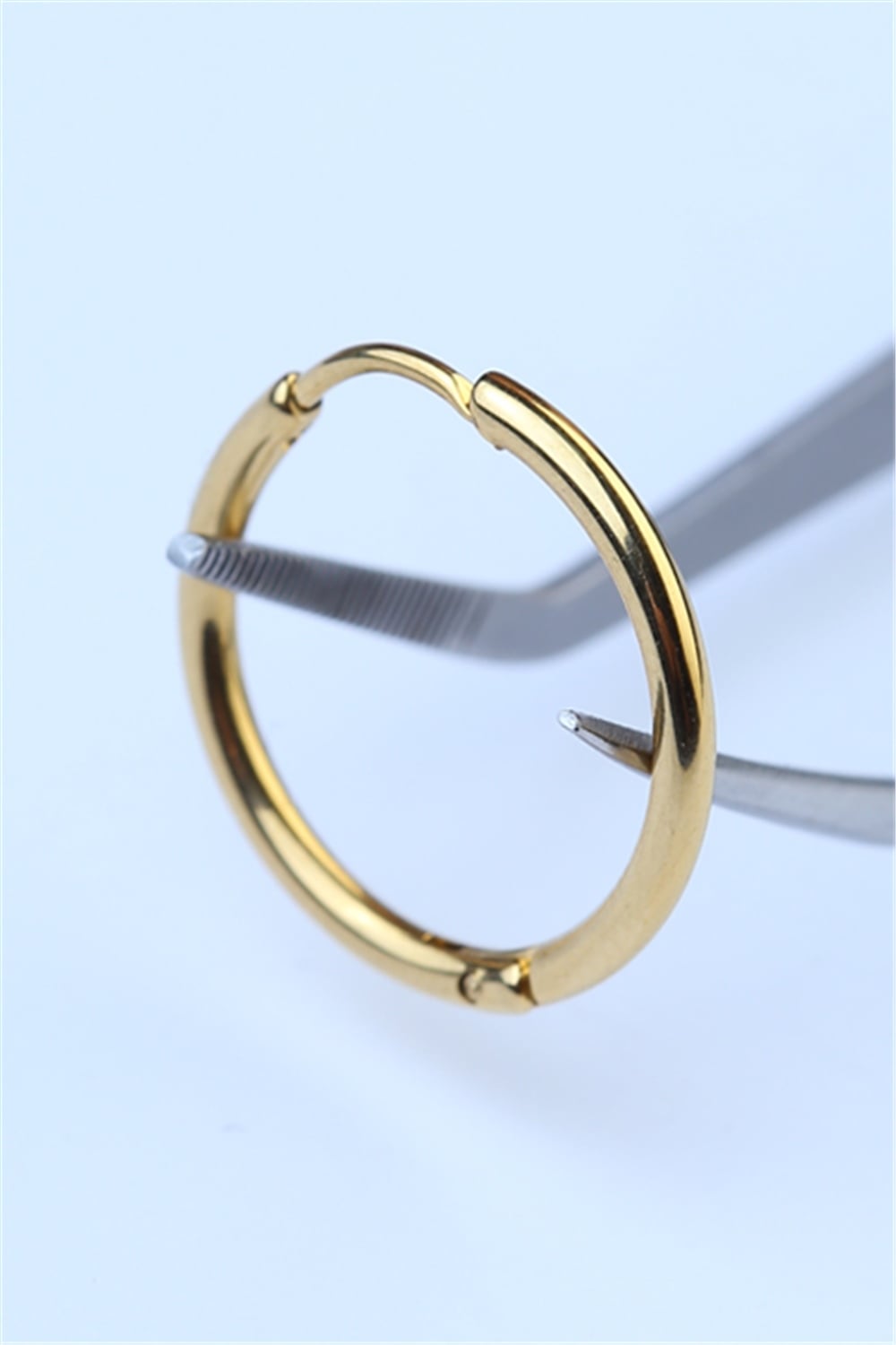 Düz Küpe (İnce) Büyük Boy Gold Piercing