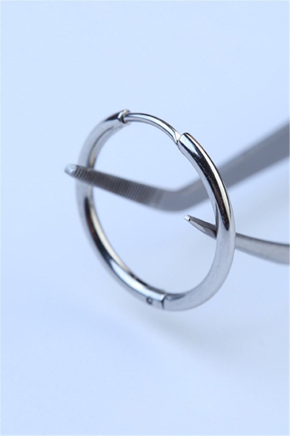 Düz Küpe (İnce) Büyük Boy Silver Piercing