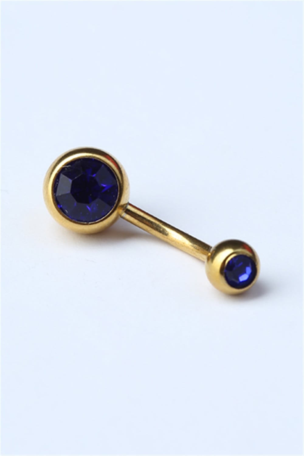 Düz Safir Taş Göbek Gold Piercing