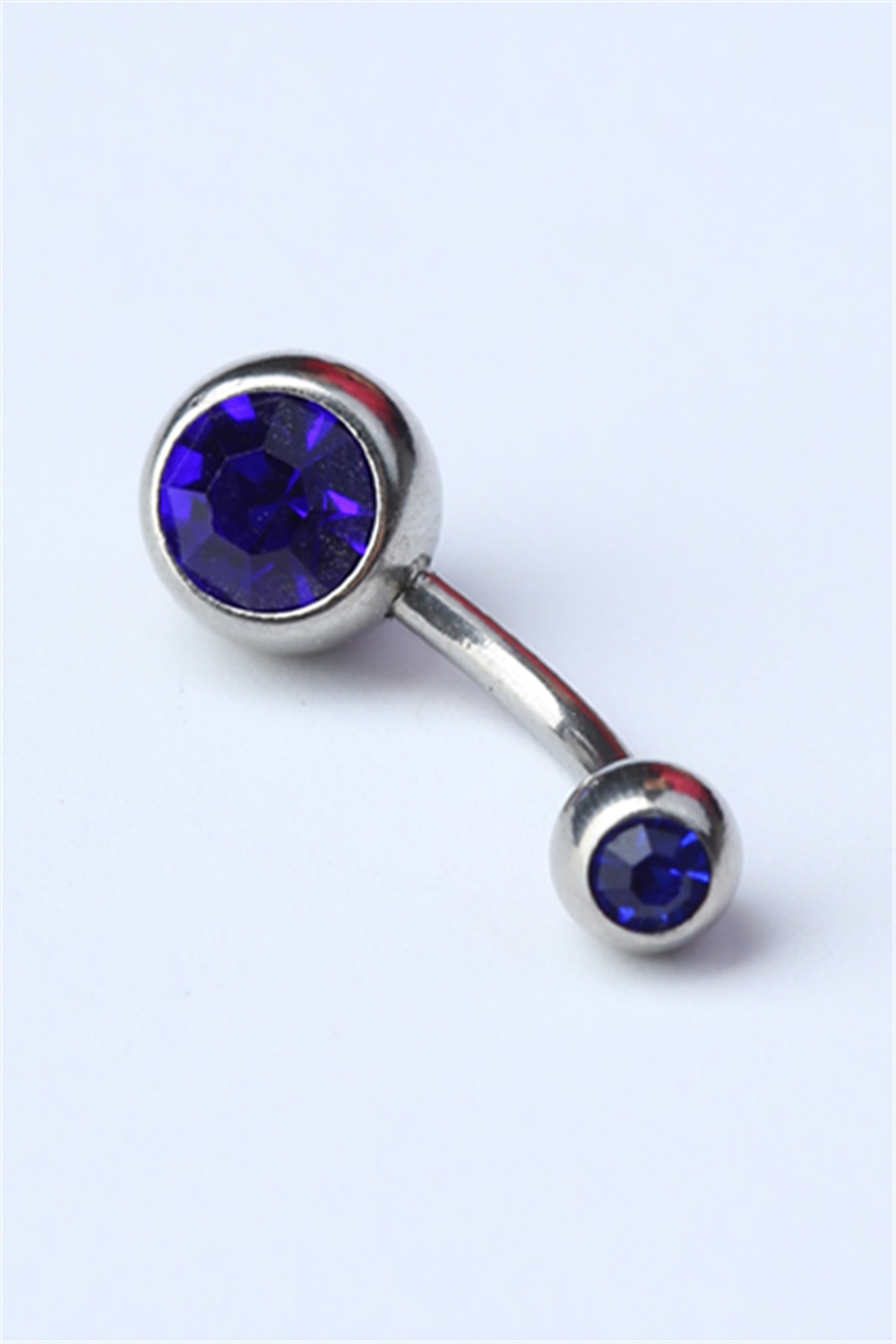 Düz Safir Taş Göbek Silver Piercing