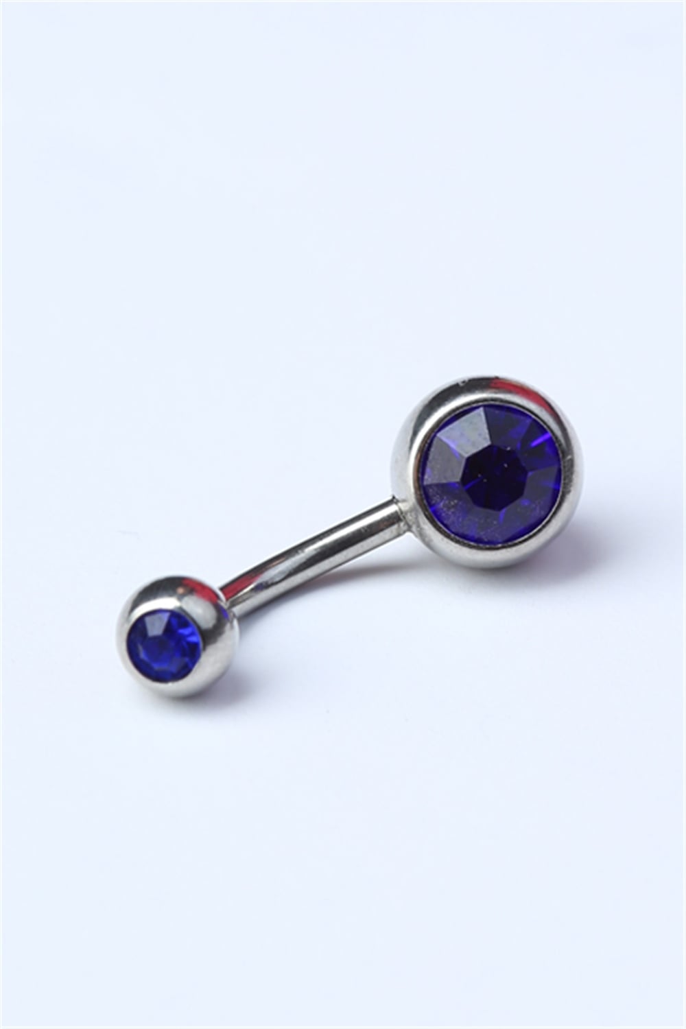 Düz Safir Taş Göbek Silver Piercing