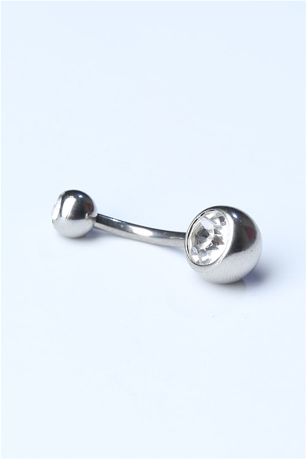 Düz Taşlı Göbek Silver Piercing