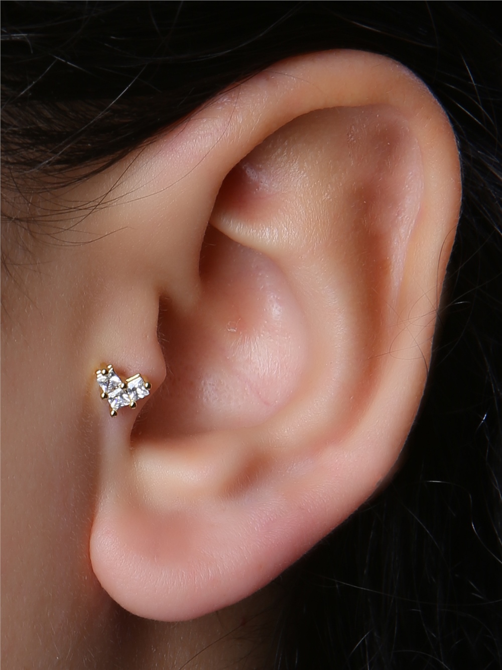 Geometric Kalp Gold Piercing