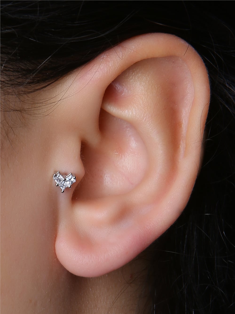 Geometric Kalp Silver Piercing