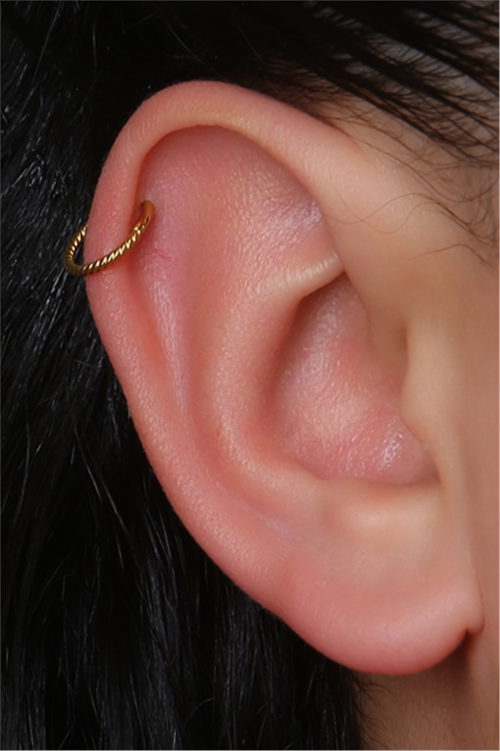 Hasır Gizli Kilit Küçük Boy Halka Gold Piercing