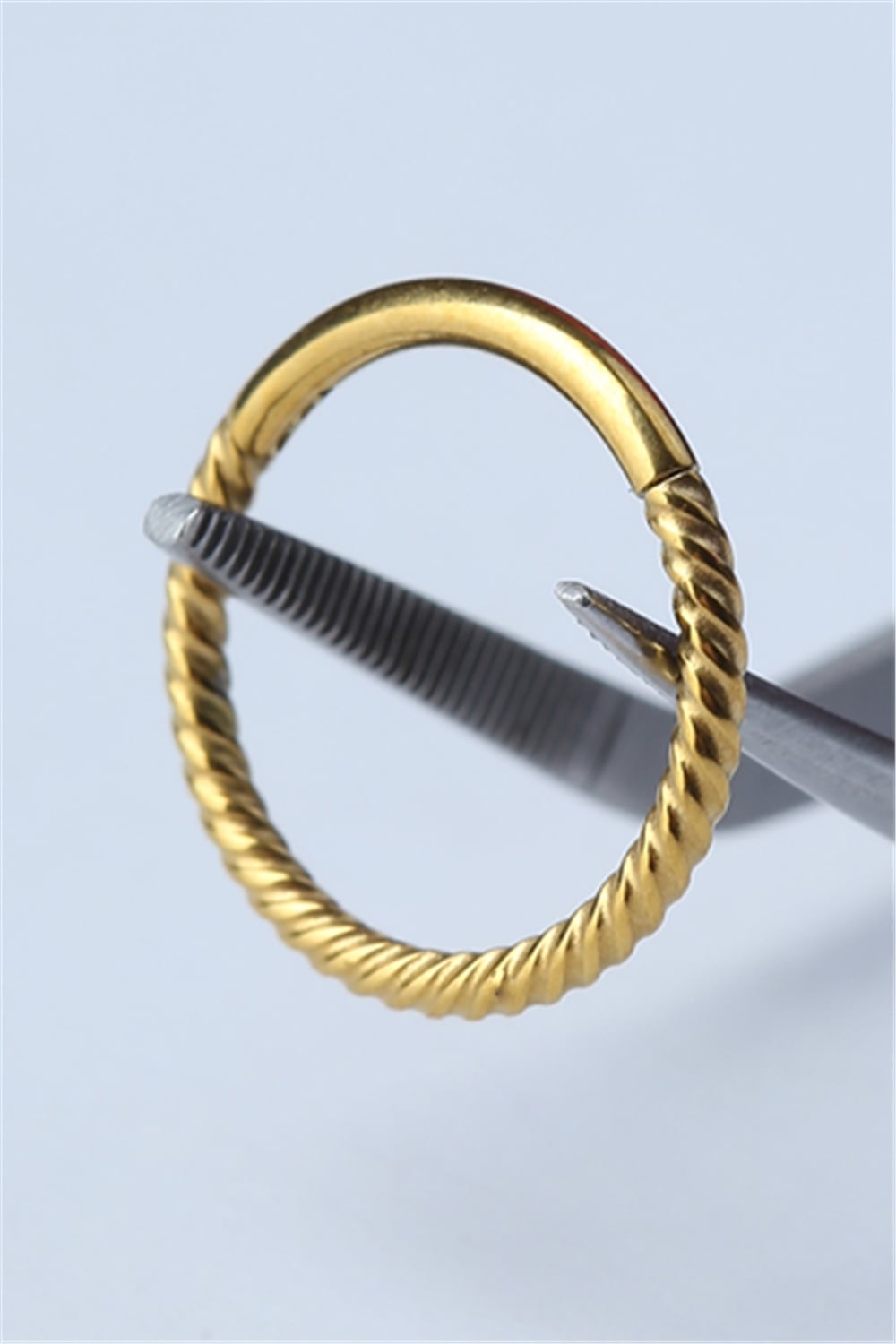 Hasır Gizli Kilit Orta Boy Halka Gold Piercing