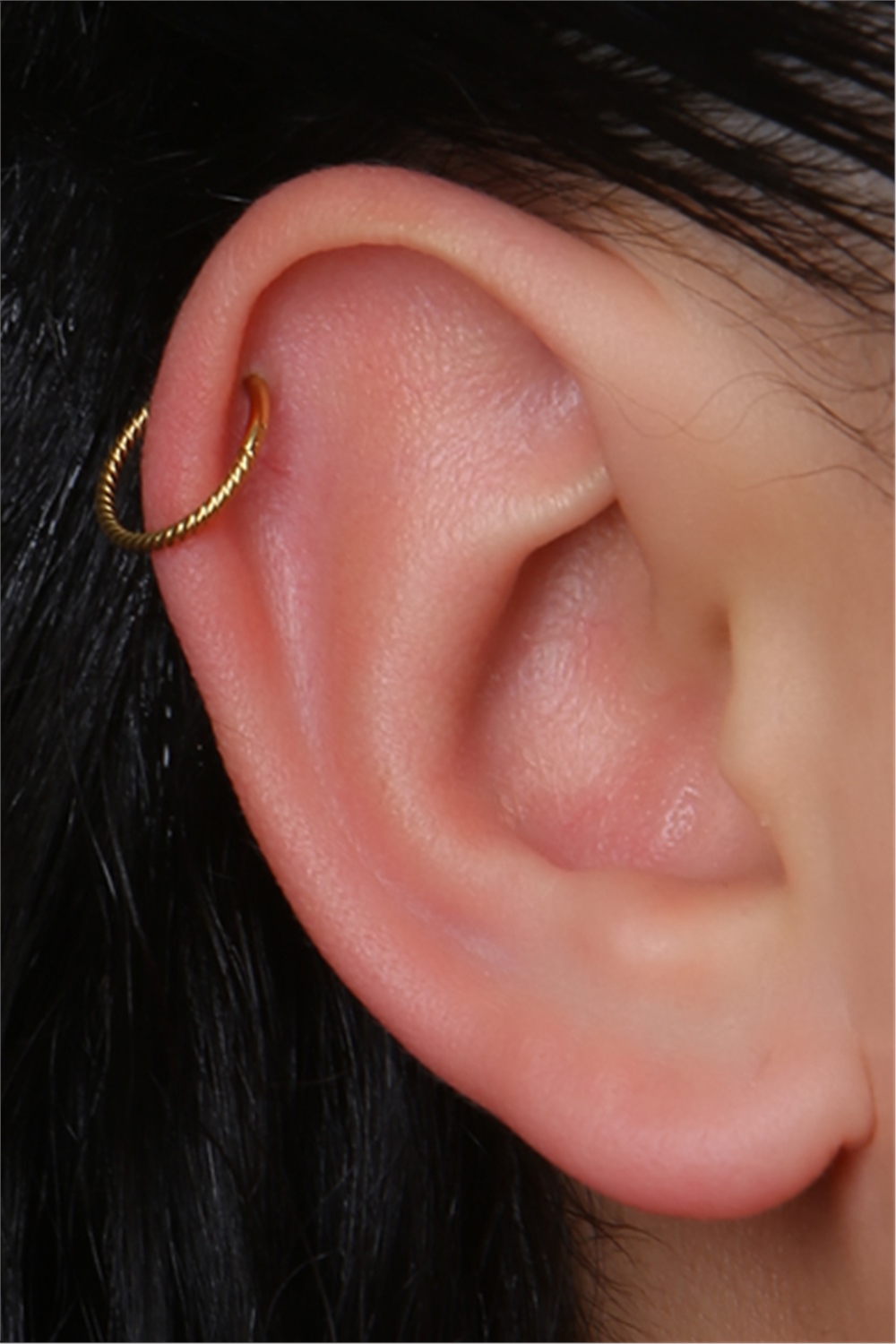 Hasır Gizli Kilit Orta Boy Halka Gold Piercing