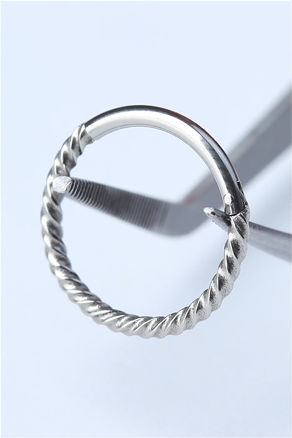 Hasır Gizli Kilit Orta Boy Halka Silver Piercing