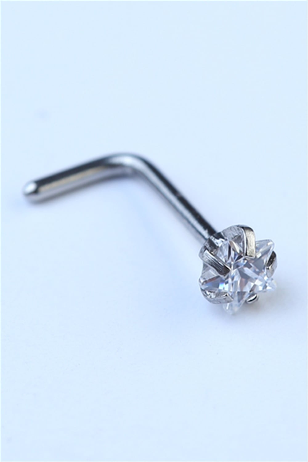 Hızma L Model Yıldız Taş Silver Piercing