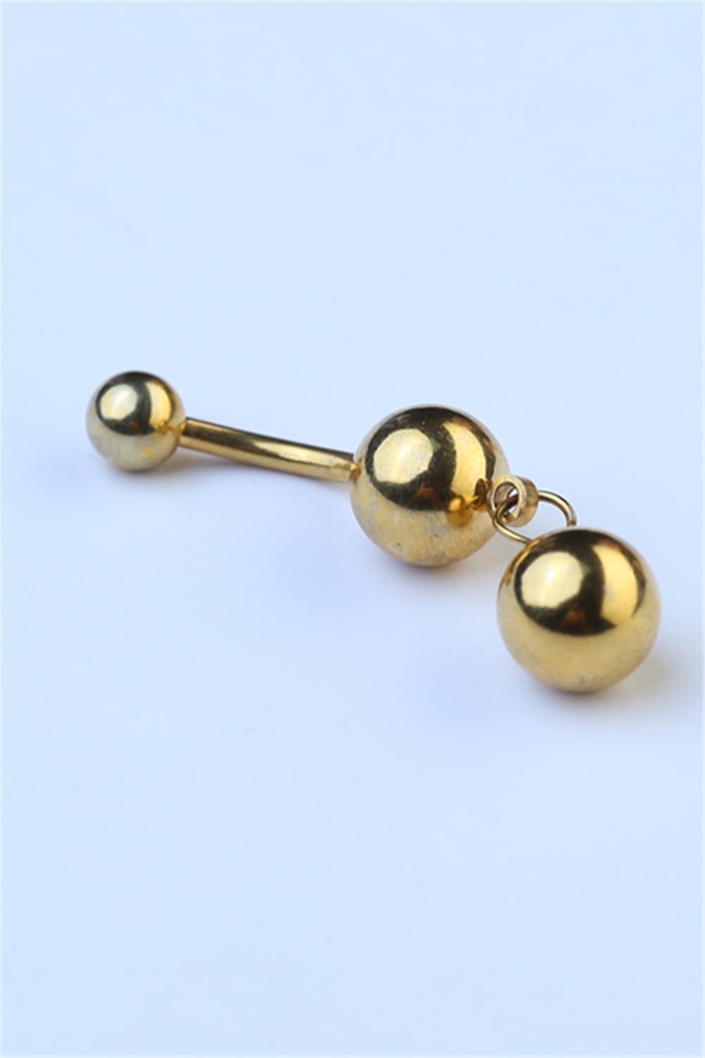 İki Top Sallantı Göbek Gold Piercing