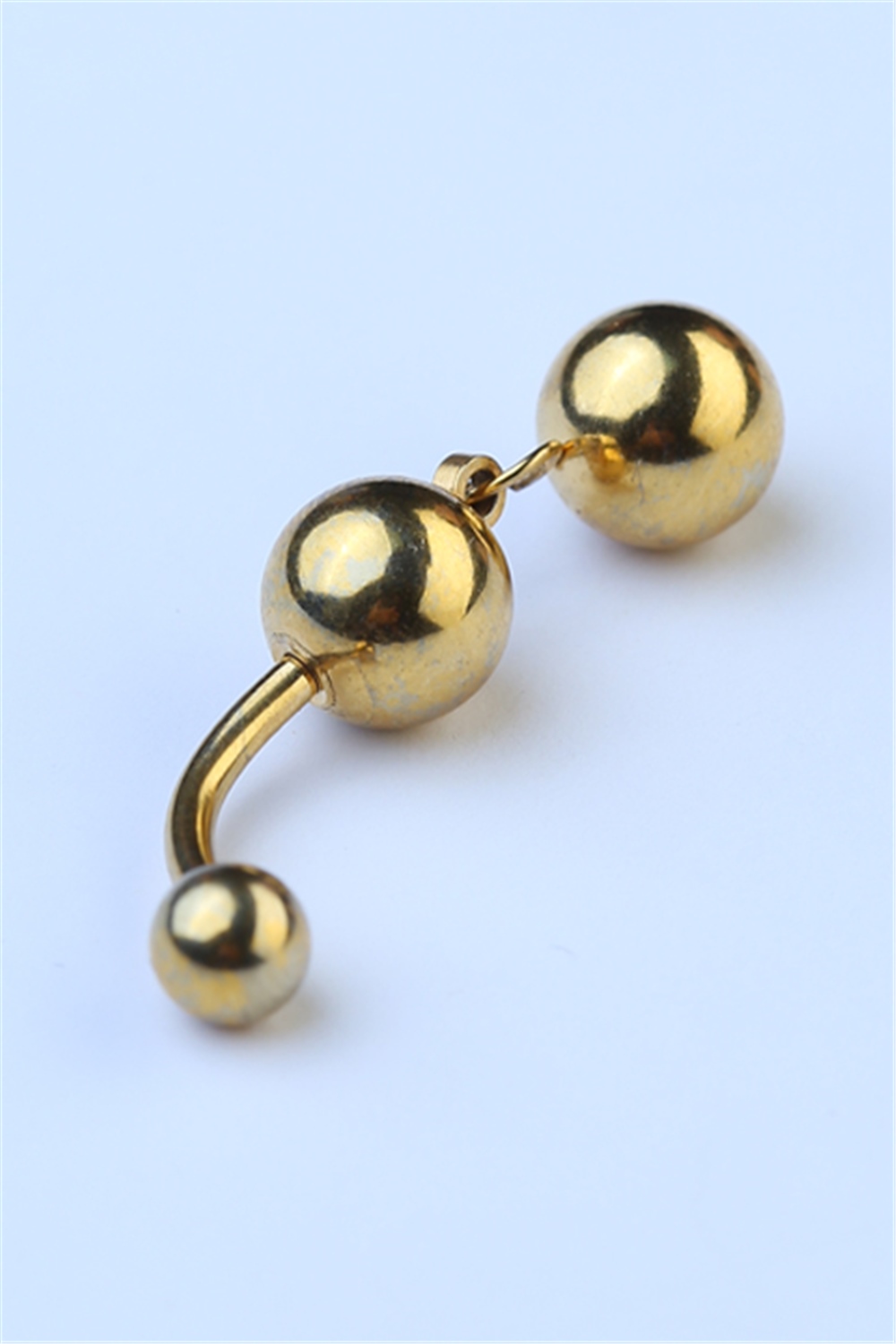 İki Top Sallantı Göbek Gold Piercing