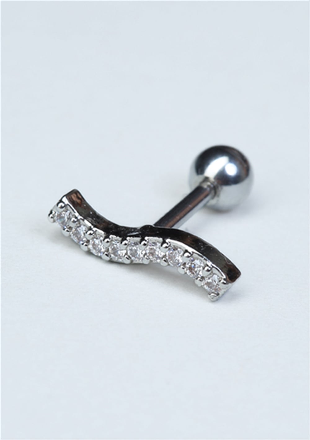 İnce S Model Silver Piercing