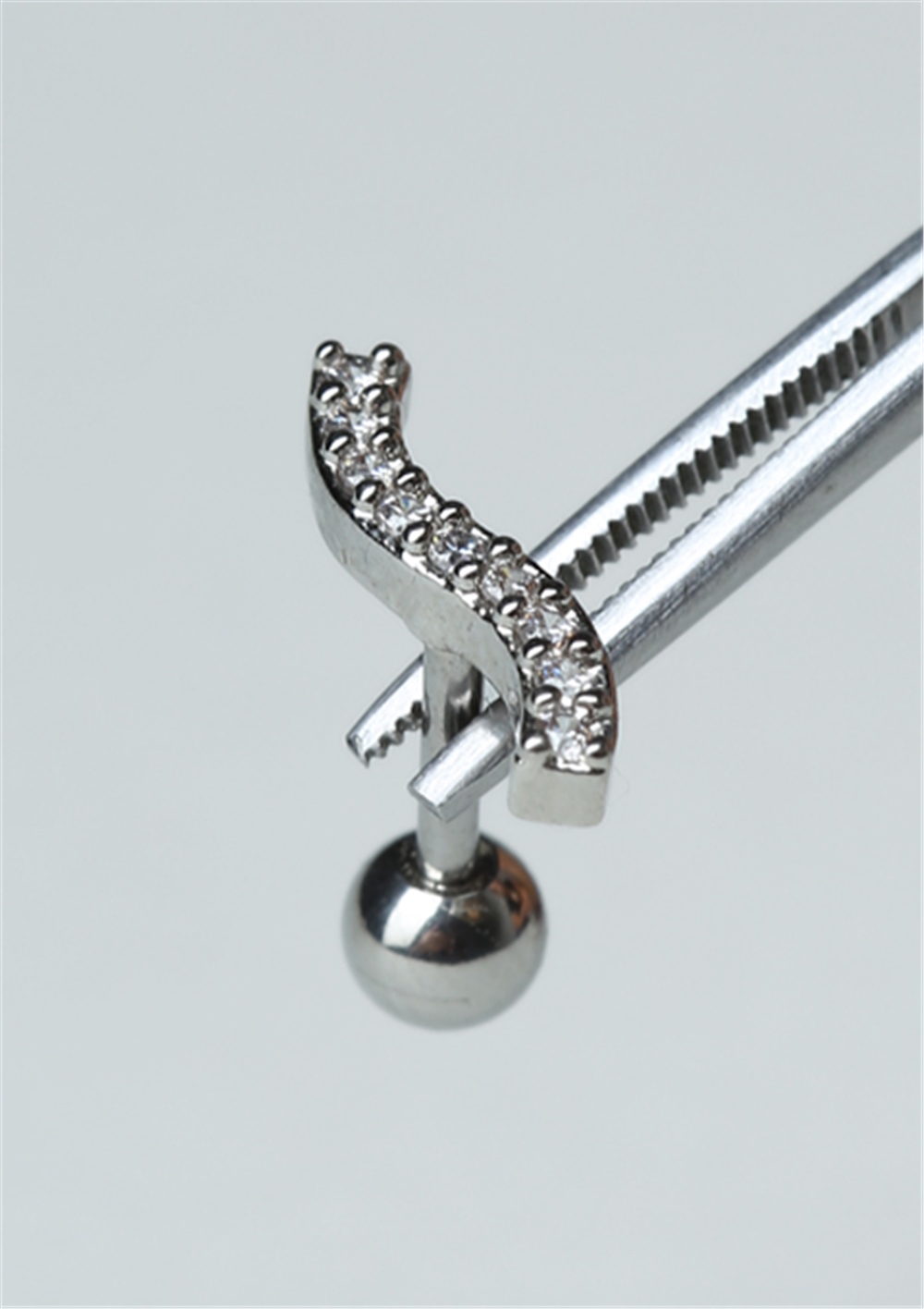 İnce S Model Silver Piercing