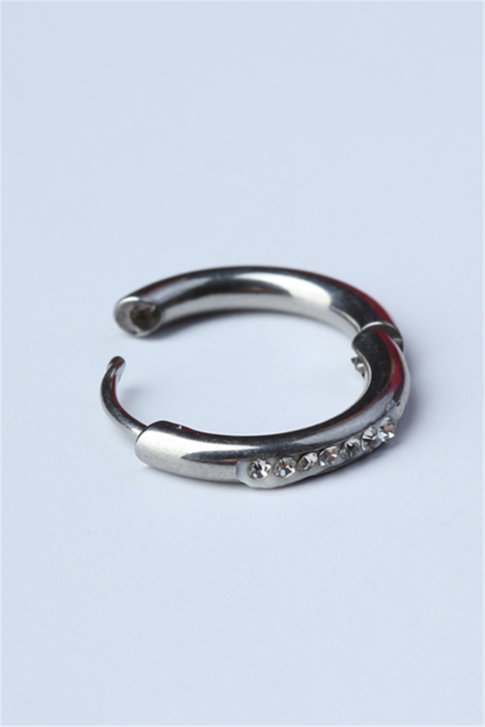 Jumbo Önü Taşlı (Küpe) Silver Piercing