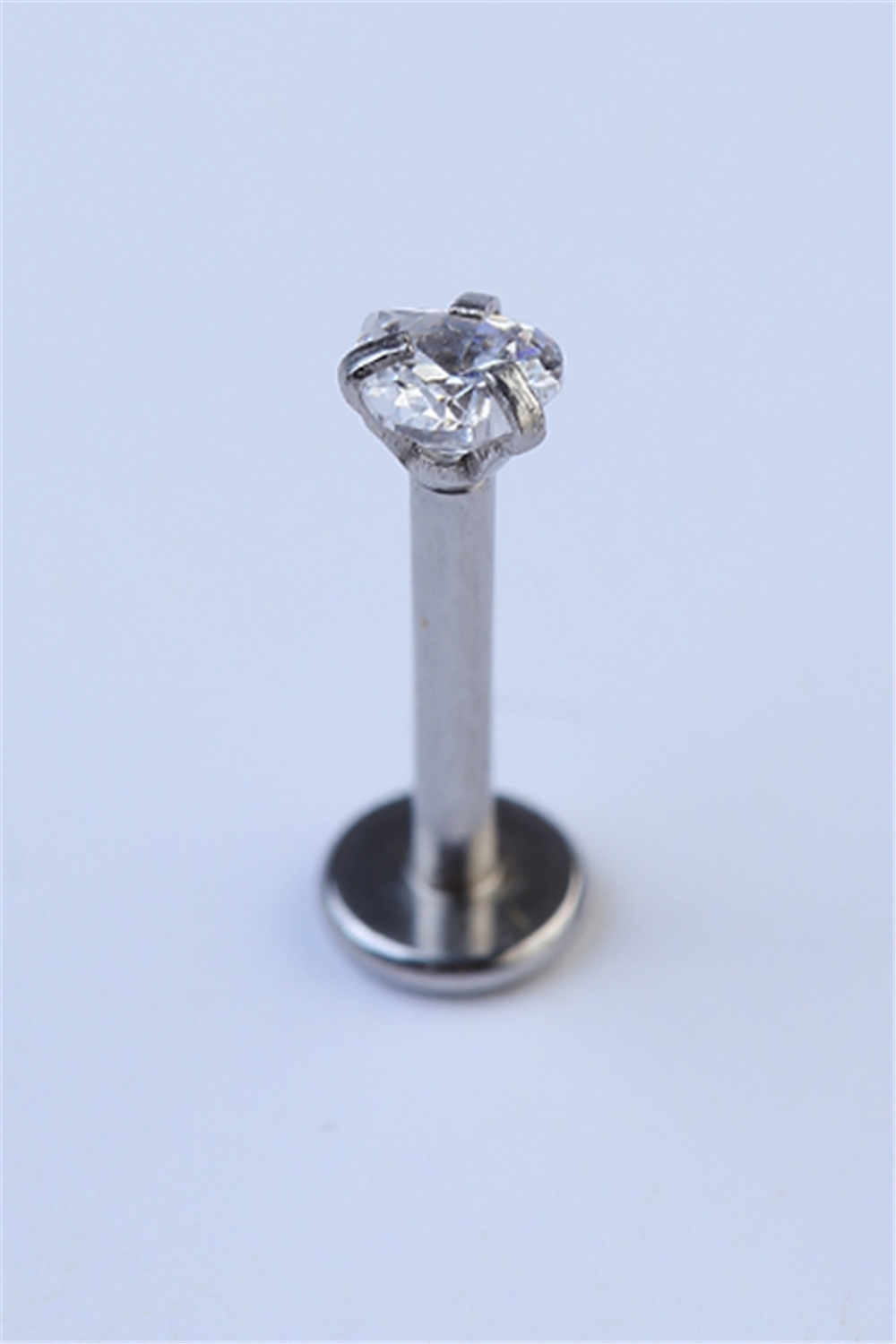Kalp Taş Labret Orta Boy Silver Piercing