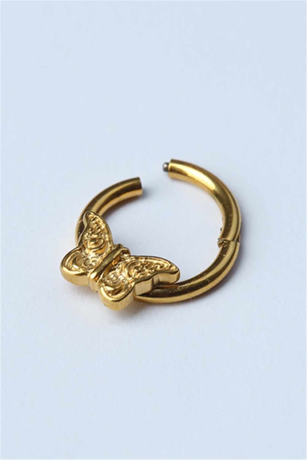 Kelebek Gizli Kilit Halka Gold Piercing