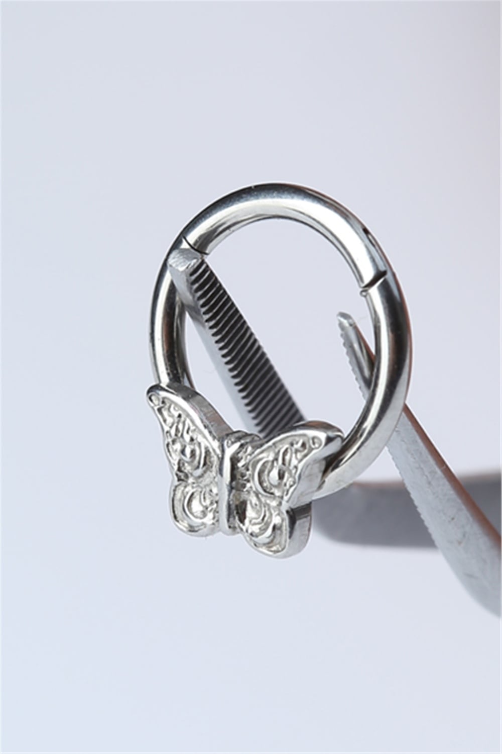 Kelebek Gizli Kilit Halka Silver Piercing