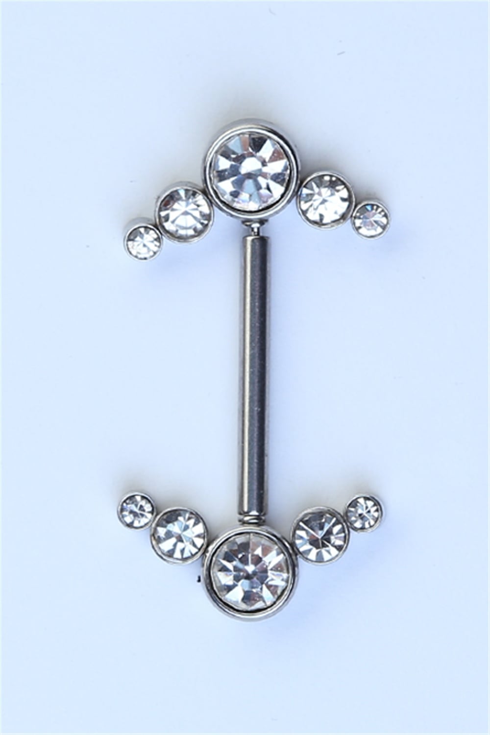 Nipple Çift Taraflı Beş Taş Silver Piercing