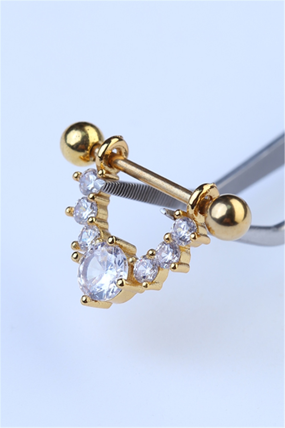 Nipple Sallantı Tek Taş Gold Piercing