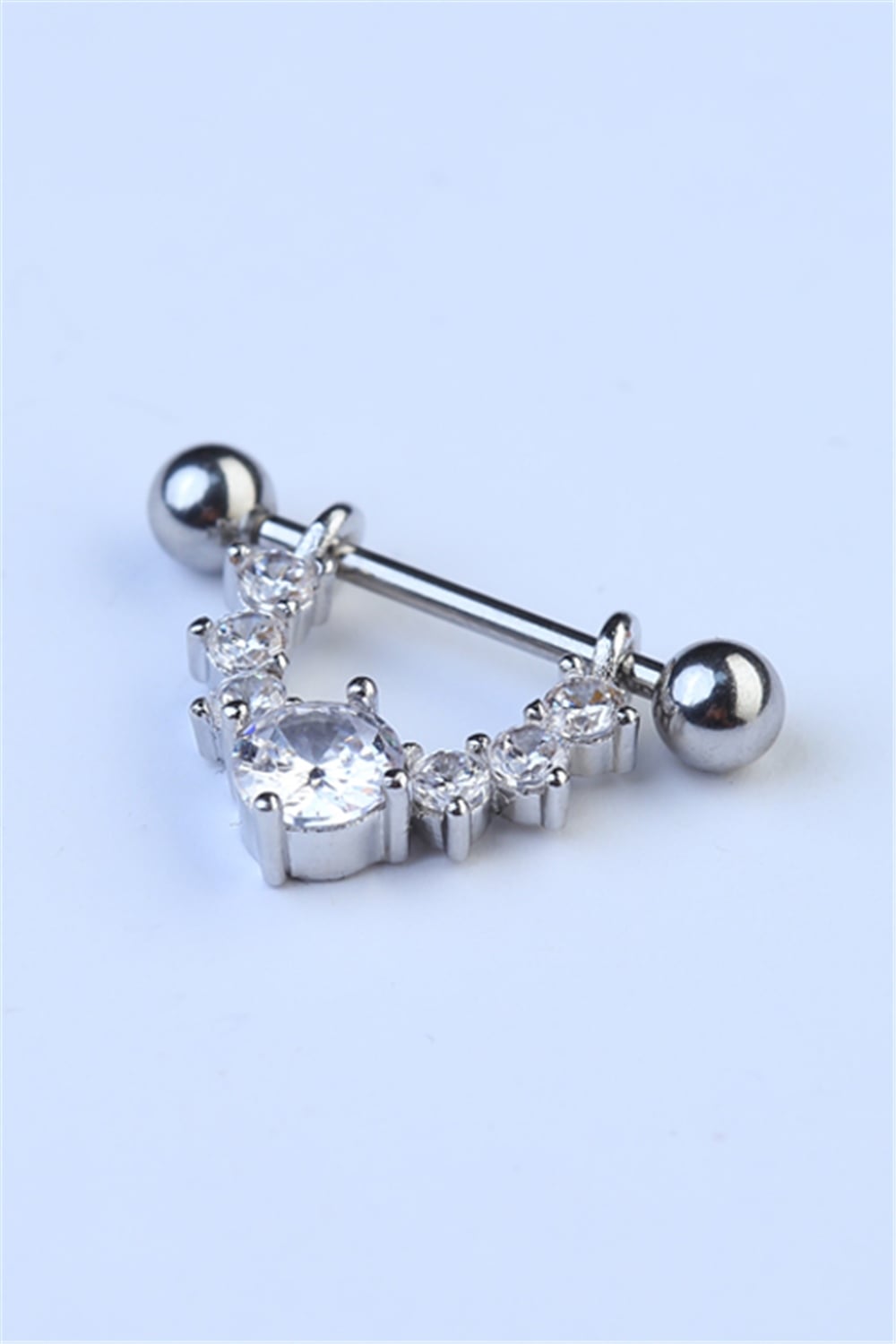 Nipple Sallantı Tek Taş Silver Piercing